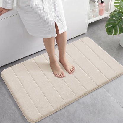 Yimobra Memory Foam Bath Mat, Super Soft & Absorbent Bathroom Rug, Grey