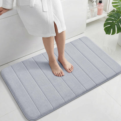 Yimobra Memory Foam Bath Mat, Super Soft & Absorbent Bathroom Rug, Grey