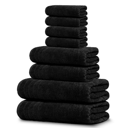 Tens Towels 8 Piece Towel Set, 2 XL Bath, 2 Hand, 4 Washcloth, Sky Blue