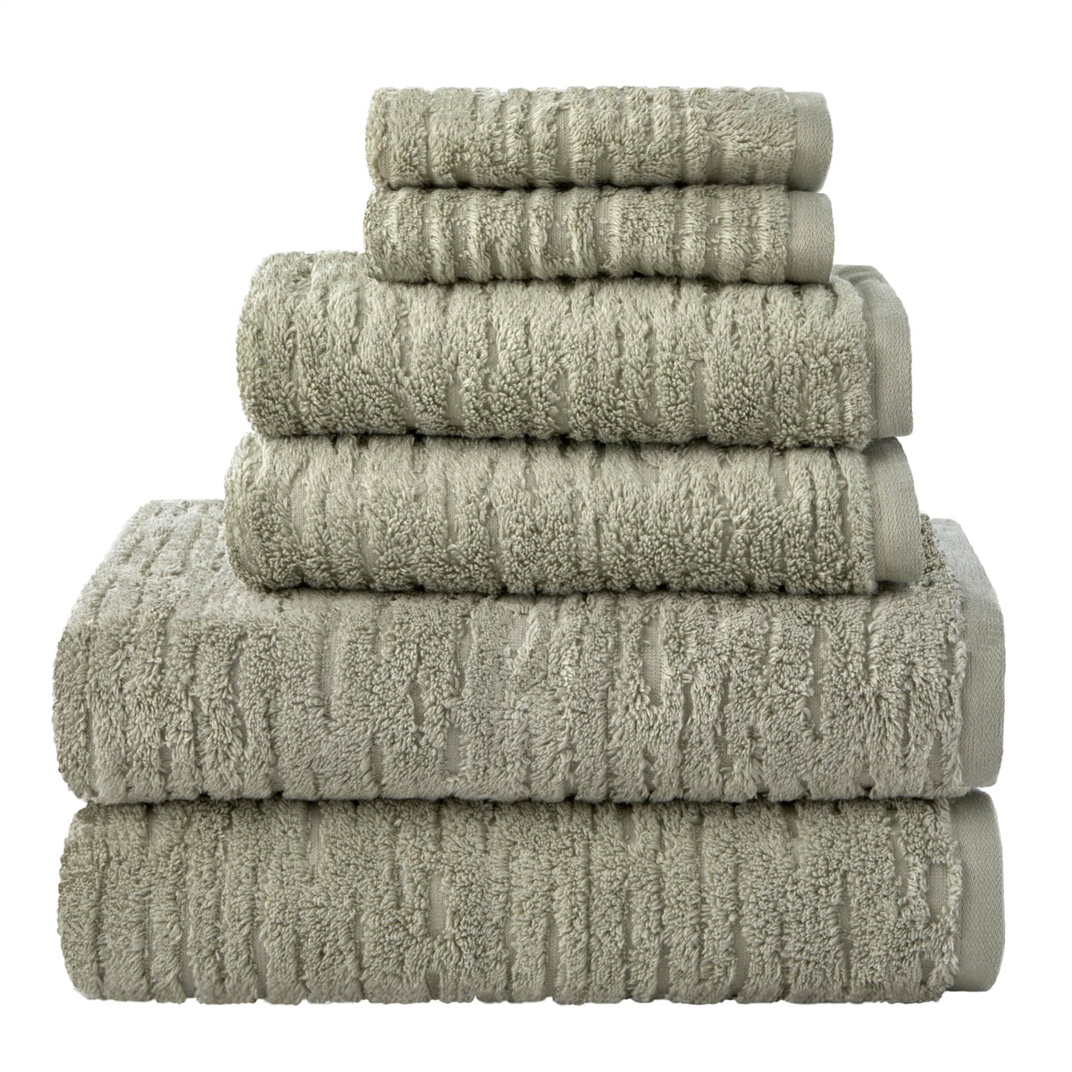 SKL Home CloudSoft Hand Towel Set, 2-Piece, 100% Cotton Luxury, Oatmeal