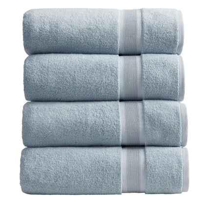 Springtree Home Luxury Bamboo Rayon Plush Bath Towel Set | 4-Pack | White