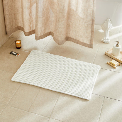 TYUU Waffle Bath Mat, Boho Bathroom Rugs Non Slip Washable, 30x20 Khaki