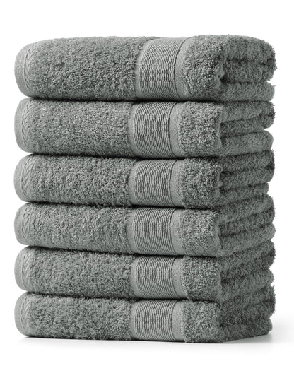 Aibaser Viscose from Bamboo and Cotton Bath Towels Set of 6-27x54 Inch Ultra Soft, Highly Absorbent Large Shower Towels for Bathroom, Spa & Gym