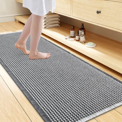 Smiry Waffle Bath Mat 30X20, Extra Soft Absorbent Bathroom Rugs, Brown