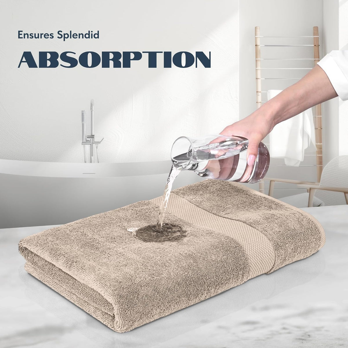White Classic Luxury Soft Bath Sheet Towels - 650 GSM Cotton Luxury Bath Towels Extra Large 35x70 | Highly Absorbent and Quick Dry | Hotel Collection Extra Large Bath Towels Oversized, Taupe, 2 Pack