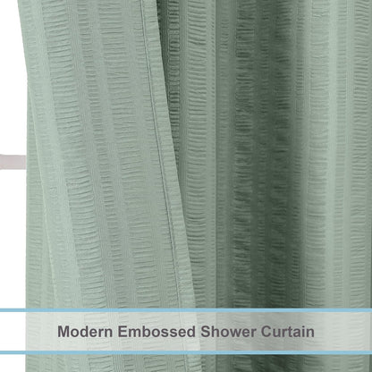 Aiyufeng Moga Sage Green Shower Curtain - 3D Embossed Textured Shower Curtains for Bathroom, Luxury Polyester Cloth Bath Curtain, 72Wx72H, Green