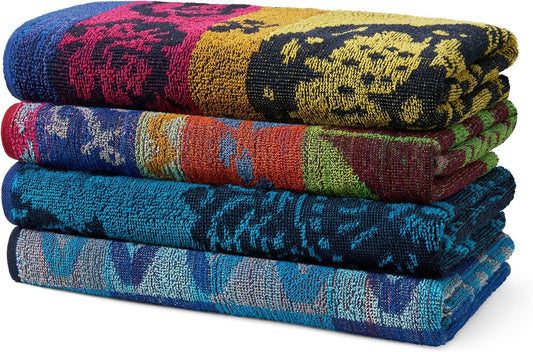 BEN KAUFMAN SALES CO Terry Beach & Pool Towel - Large Cotton Towels for Bath, Gym & More - Soft, Absorbent & Oversized Beach Towel Bundle - Multipack with Assorted Colors - 30” x 60” - Pack of 4