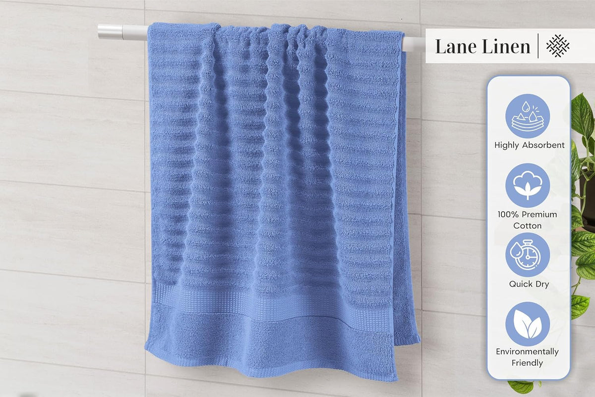 LANE LINEN Towel Set Soft Absorbent Quick Dry 100% Cotton 6 Piece - Allure