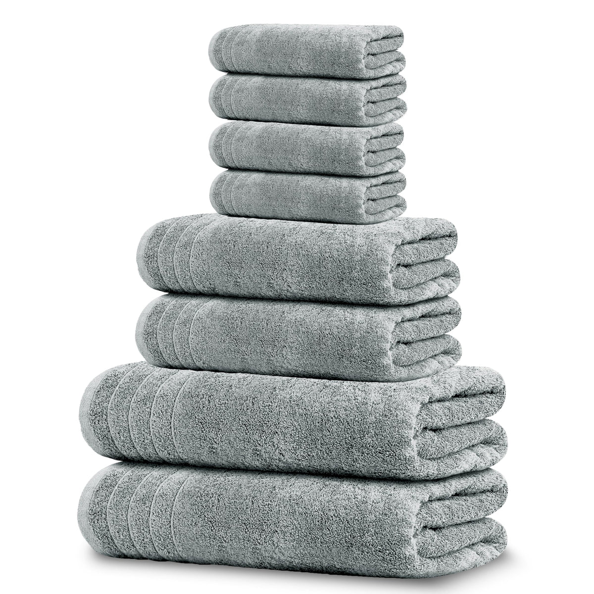 Tens Towels 8 Piece Towel Set, 2 XL Bath, 2 Hand, 4 Washcloth, Sky Blue