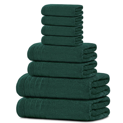 Tens Towels 8 Piece Towel Set, 2 XL Bath, 2 Hand, 4 Washcloth, Sky Blue