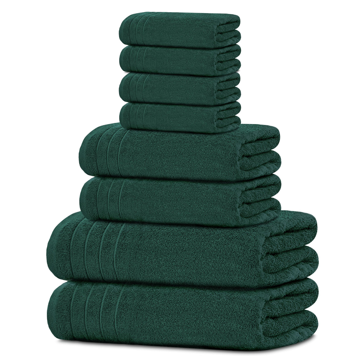 Tens Towels 8 Piece Towel Set, 2 XL Bath, 2 Hand, 4 Washcloth, Dark Grey