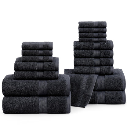LANE LINEN Towel Set Soft Absorbent Quick Dry 100% Cotton 6 Piece - Allure