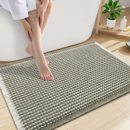 Smiry Waffle Bath Mat 30X20, Extra Soft Absorbent Bathroom Rugs, Brown