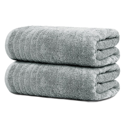 Tens Towels 2 Piece Extra Large Bath Sheets 35 x 70 Inches, Dark Grey