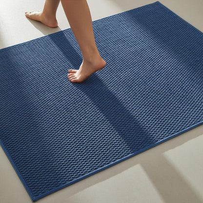 TYUU Bathroom Rugs Non Slip Washable, Super Absorbent Thin Bath Mat Small Quick Dry Low Pile Bathroom Rug, White 16"x24" / 1'4" x 2'