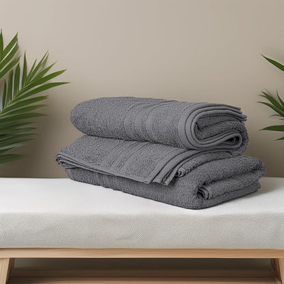 Tens Towels 4 Piece Bath Towels 27x54 Inches, Dark Grey