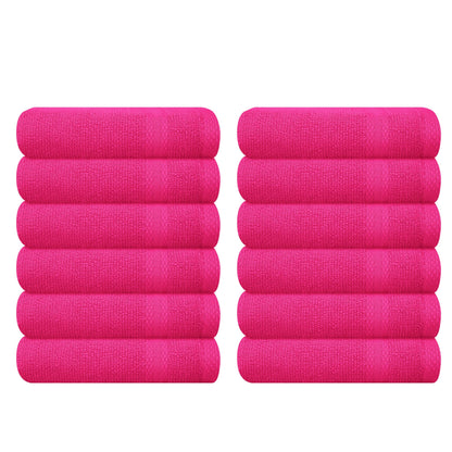 GLAMBURG Ultra Soft 8-Piece Towel Set - 100% Pure Ringspun Cotton, Contains 2 Oversized Bath Towels 27x54, 2 Hand Towels 16x28, 4 Wash Cloths 13x13 - Ideal for Everyday use, Hotel & Spa - Pink
