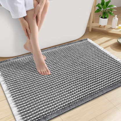 Smiry Waffle Bath Mat 30X20, Extra Soft Absorbent Bathroom Rugs, Brown