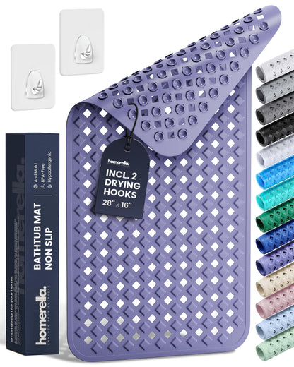 homerella Bathtub Mat Non Slip 35x16 Shower Mat Non Slip Anti Mold BPA Free