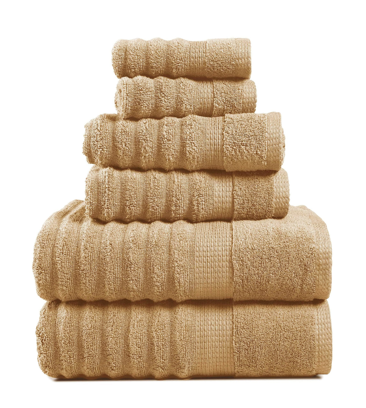 LANE LINEN Towel Set Soft Absorbent Quick Dry 100% Cotton 6 Piece - Allure