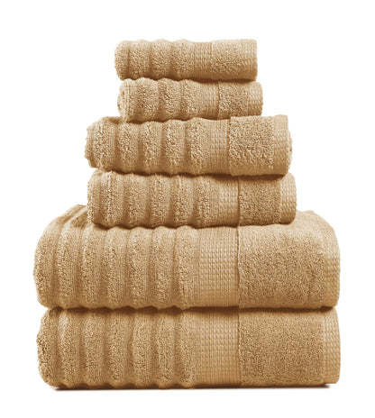 LANE LINEN Towel Set Soft Absorbent Quick Dry 100% Cotton 6 Piece - Allure