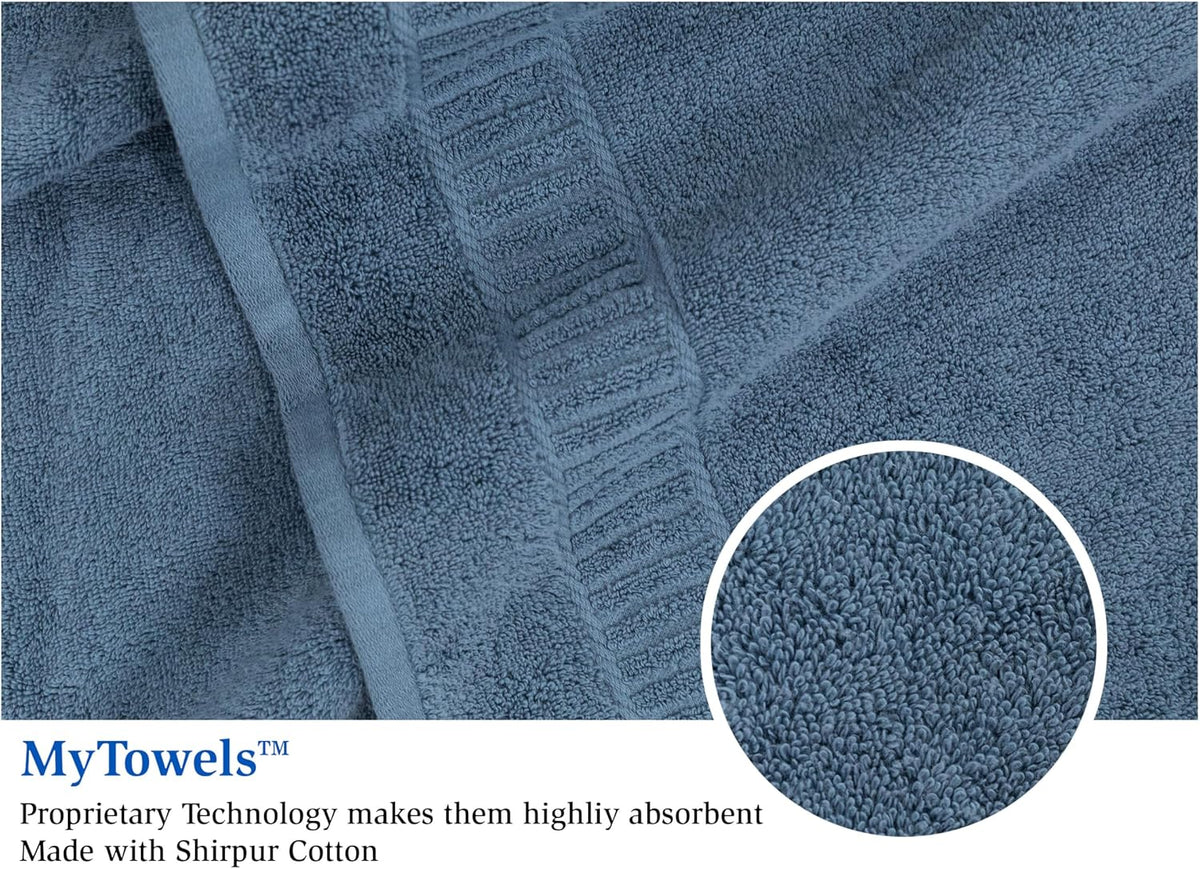 MyPillow MyTowels 6 Piece Towel Set - 100% Cotton Soft Absorbent Towels for Bathroom, 2 Bath Towels, 2 Hand Towels, 2 Washcloths [MyTowels 6-Piece Set, Turquoise]