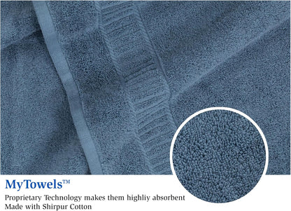 MyPillow MyTowels 6 Piece Towel Set - 100% Cotton Soft Absorbent Towels for Bathroom, 2 Bath Towels, 2 Hand Towels, 2 Washcloths [MyTowels 6-Piece Set, Turquoise]