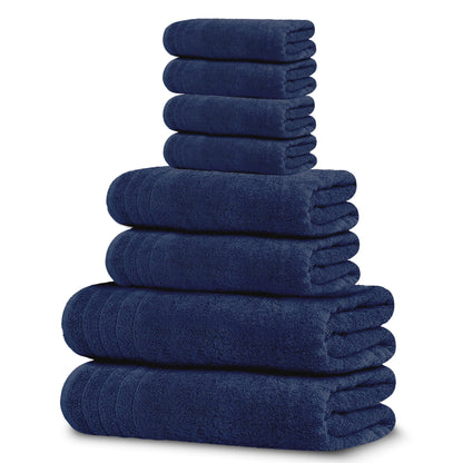 Tens Towels 8 Piece Towel Set, 2 XL Bath, 2 Hand, 4 Washcloth, Sky Blue