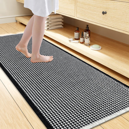 Smiry Waffle Bath Mat 30X20, Extra Soft Absorbent Bathroom Rugs, Brown