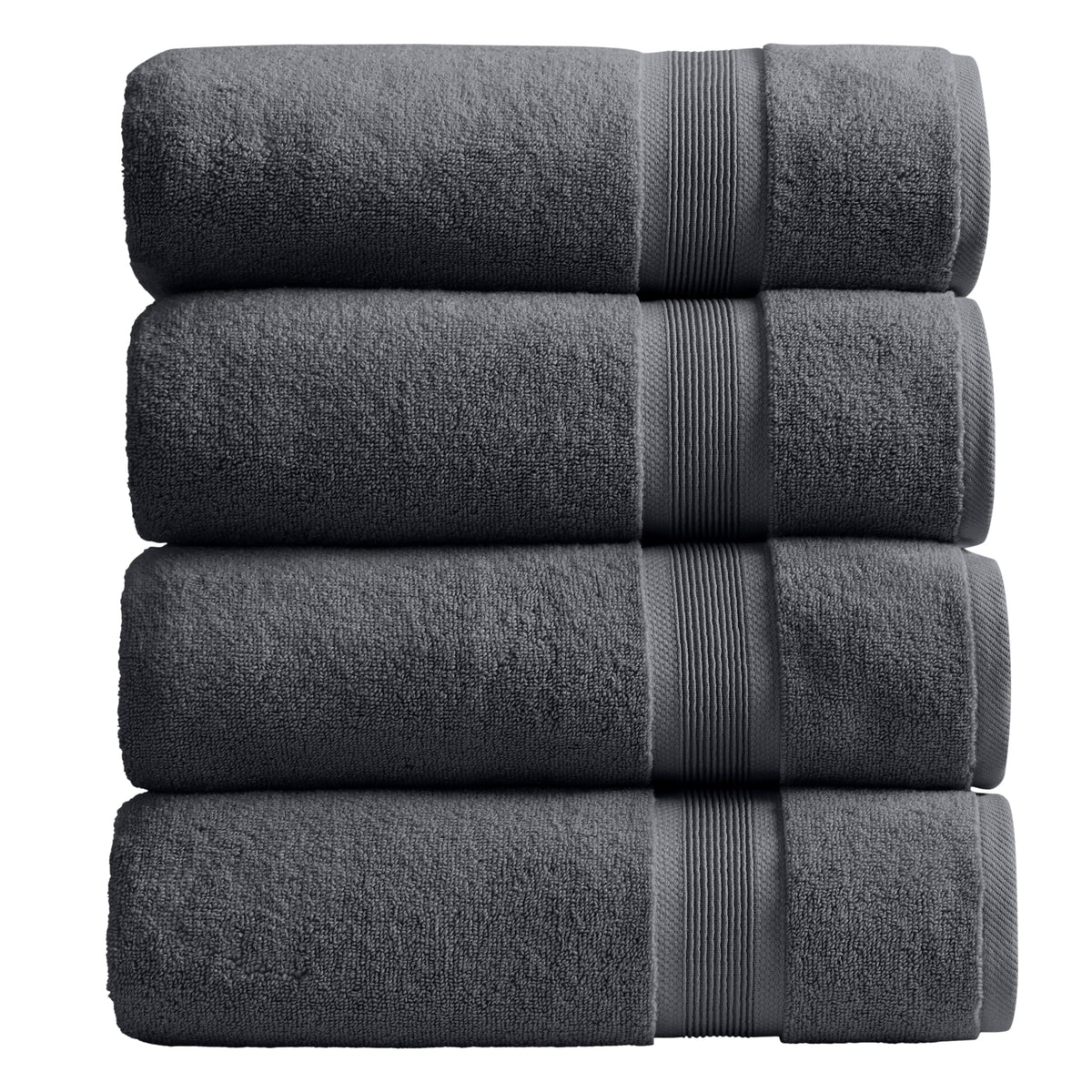 Springtree Home Luxury Bamboo Rayon Plush Bath Towel Set | 4-Pack | White