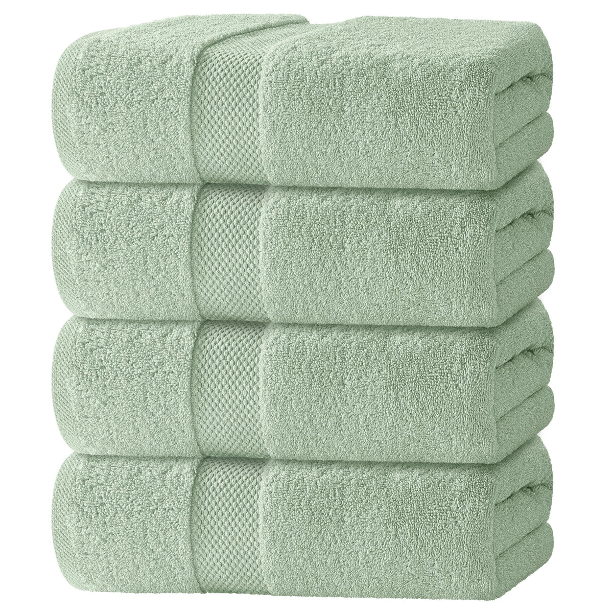 White Classic Luxury Dolphin Gray Bath Towels 4 Pack, 27x54, Turkish Cotton