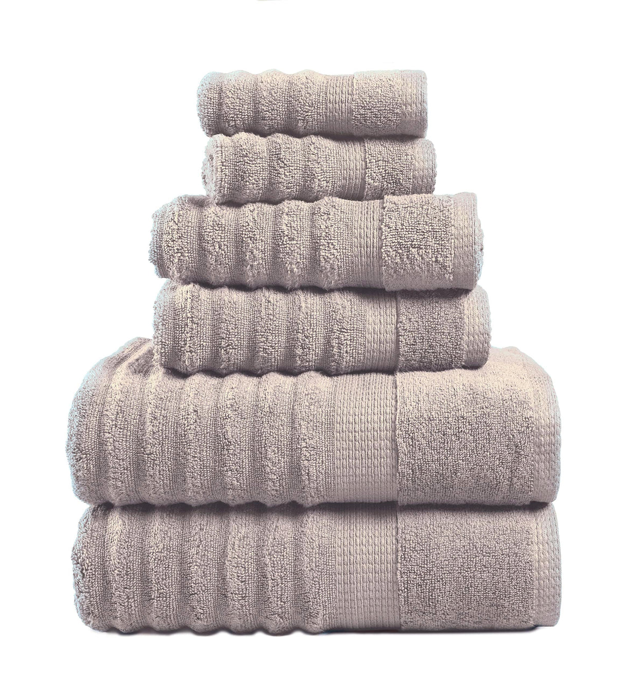 LANE LINEN Towel Set Soft Absorbent Quick Dry 100% Cotton 6 Piece - Allure