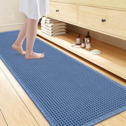 Smiry Waffle Bath Mat 30X20, Extra Soft Absorbent Bathroom Rugs, Brown
