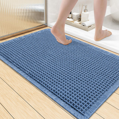 Smiry Waffle Bath Mat 30X20, Extra Soft Absorbent Bathroom Rugs, Brown