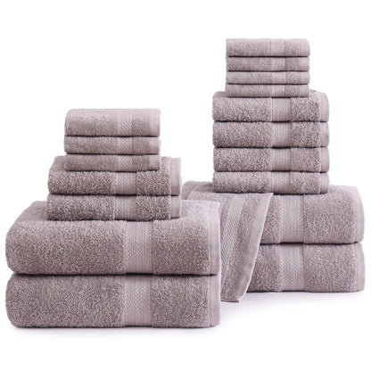 LANE LINEN Towel Set Soft Absorbent Quick Dry 100% Cotton 6 Piece - Allure