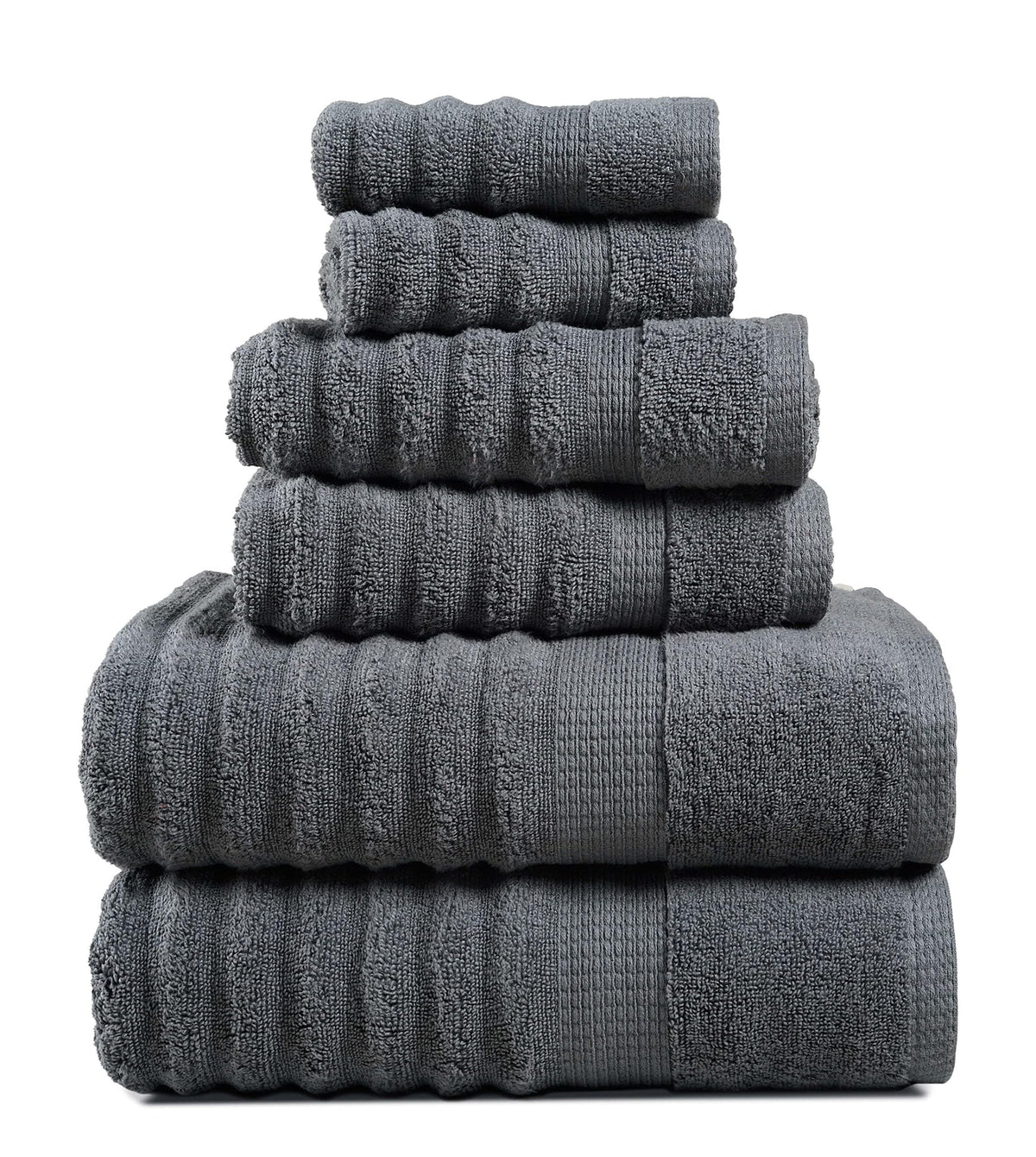 LANE LINEN Towel Set Soft Absorbent Quick Dry 100% Cotton 6 Piece - Allure