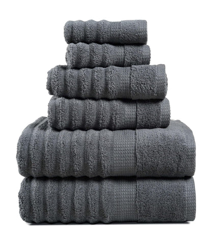 LANE LINEN Towel Set Soft Absorbent Quick Dry 100% Cotton 6 Piece - Allure