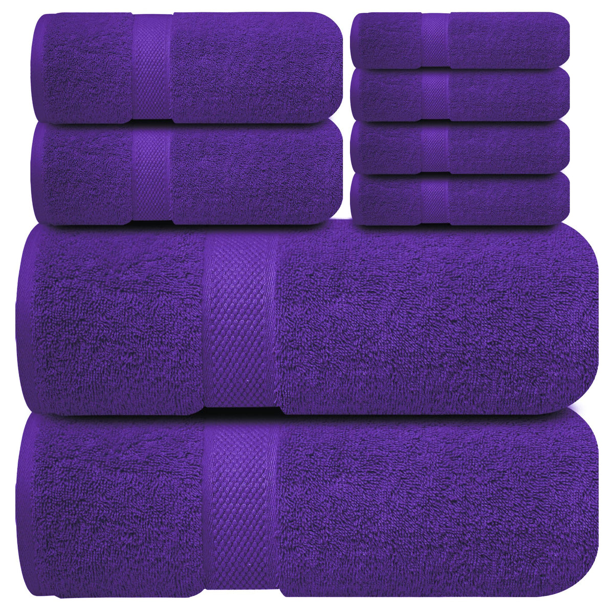 Infinitee Xclusives 100% Ring-Spun Cotton Bath Towels for Bathroom - Pack 4