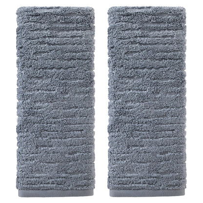 SKL Home CloudSoft Hand Towel Set, 2-Piece, 100% Cotton Luxury, Oatmeal