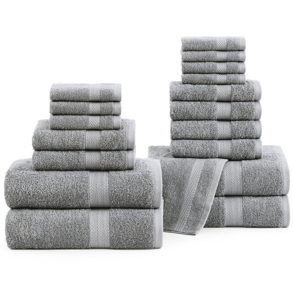 LANE LINEN Towel Set Soft Absorbent Quick Dry 100% Cotton 6 Piece - Allure