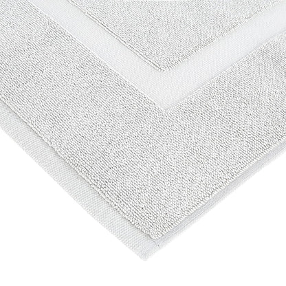 Amazon Basics Banded Bathroom Bath Rug Mat, 100% Cotton, 31 x 20 inches, Soft Silver
