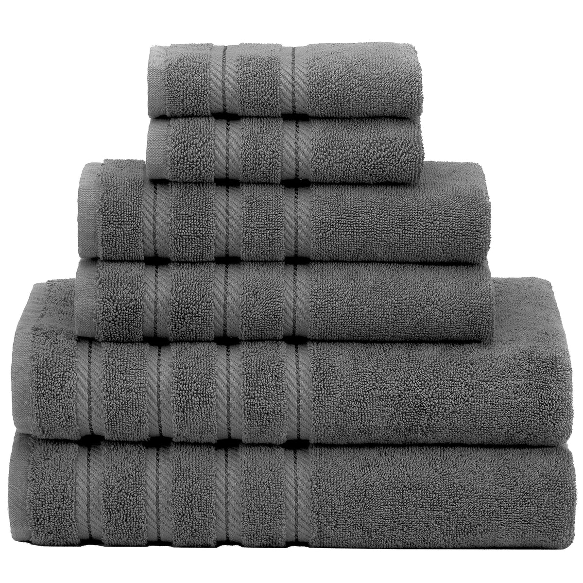 American Soft Linen 100% Carde Cotton 6 Piece Towel Set, 590 GSM Heavy Weight Soft Absorbent Turkish Towels for Bathroom, Dark Brown