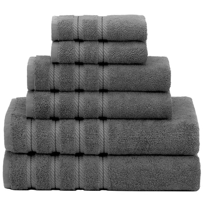 American Soft Linen 100% Carde Cotton 6 Piece Towel Set, 590 GSM Heavy Weight Soft Absorbent Turkish Towels for Bathroom, Dark Brown