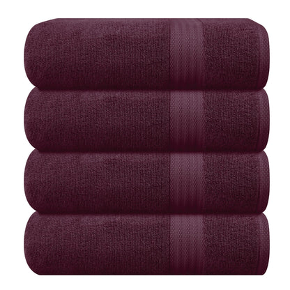 GLAMBURG Ultra Soft 8-Piece Towel Set - 100% Pure Ringspun Cotton, Contains 2 Oversized Bath Towels 27x54, 2 Hand Towels 16x28, 4 Wash Cloths 13x13 - Ideal for Everyday use, Hotel & Spa - Pink