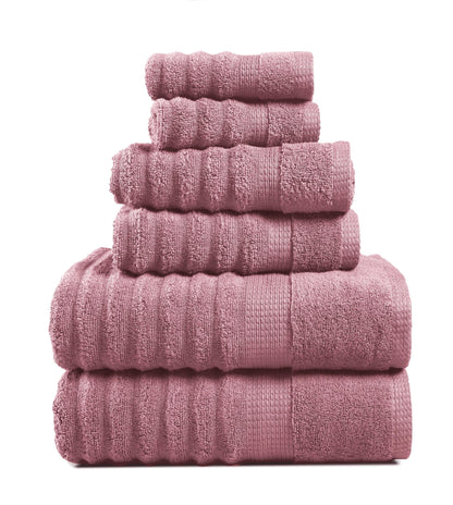 LANE LINEN Towel Set Soft Absorbent Quick Dry 100% Cotton 6 Piece - Allure
