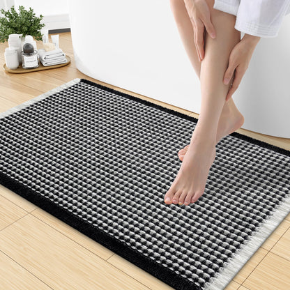 Smiry Waffle Bath Mat 30X20, Extra Soft Absorbent Bathroom Rugs, Brown