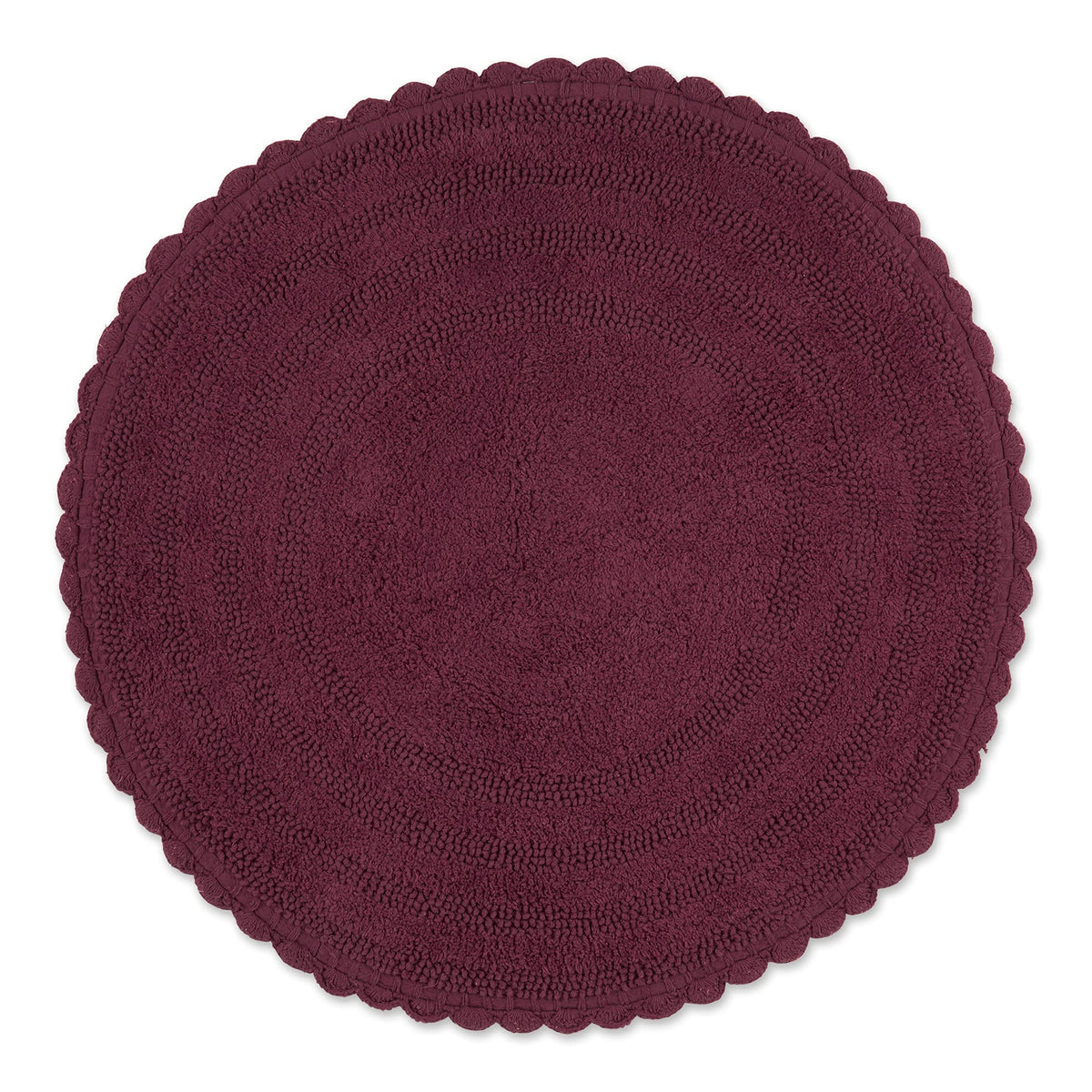 DII Crochet Collection Reversible Bath Mat, Small Oval, 17x24, White
