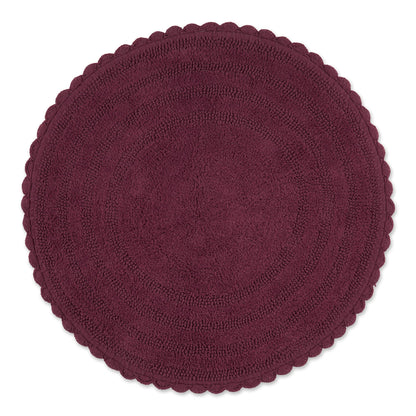 DII Crochet Collection Reversible Bath Mat, Small Oval, 17x24, White