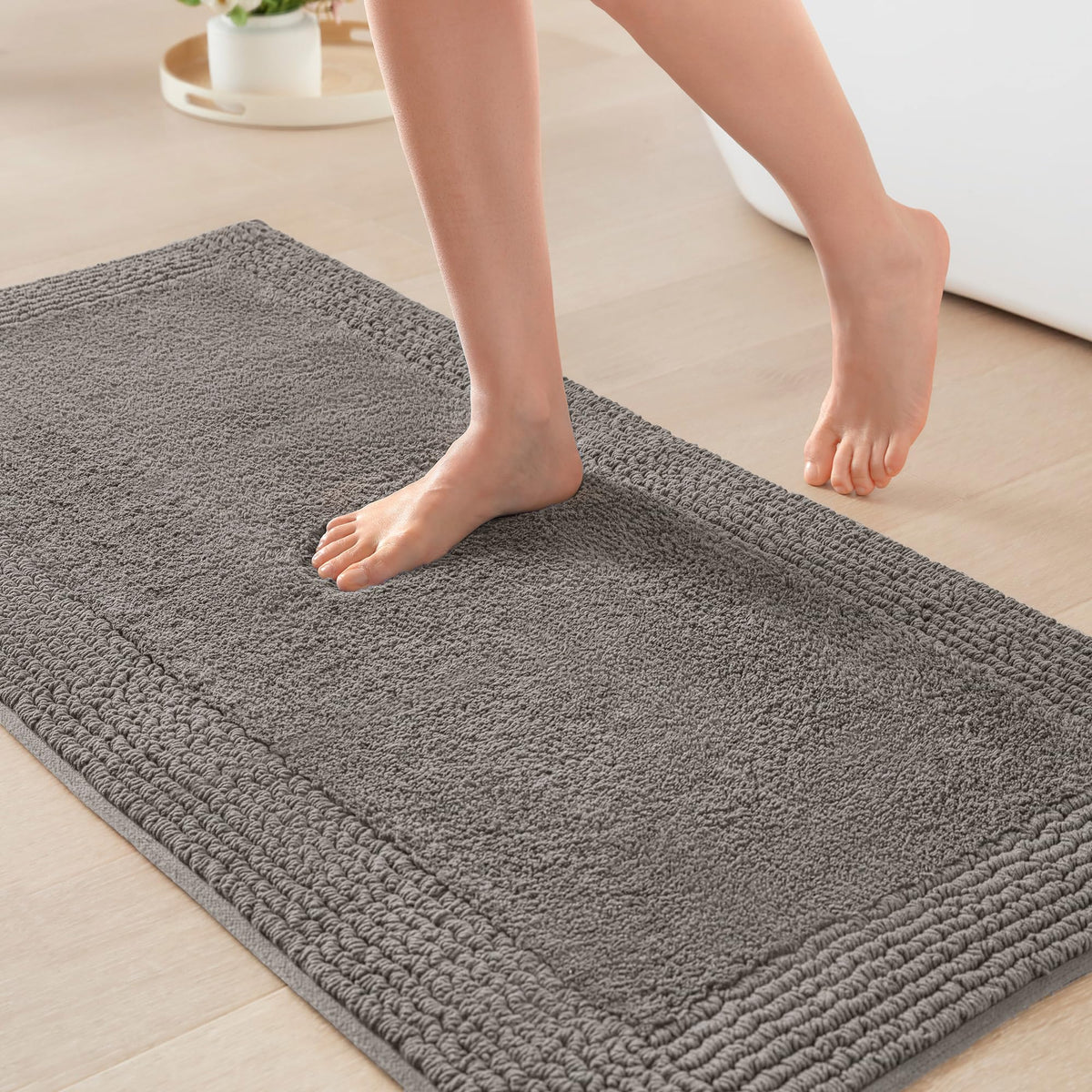 Madison Park Splendor Reversible 100% Cotton Bath Rug, 20 x 30, White