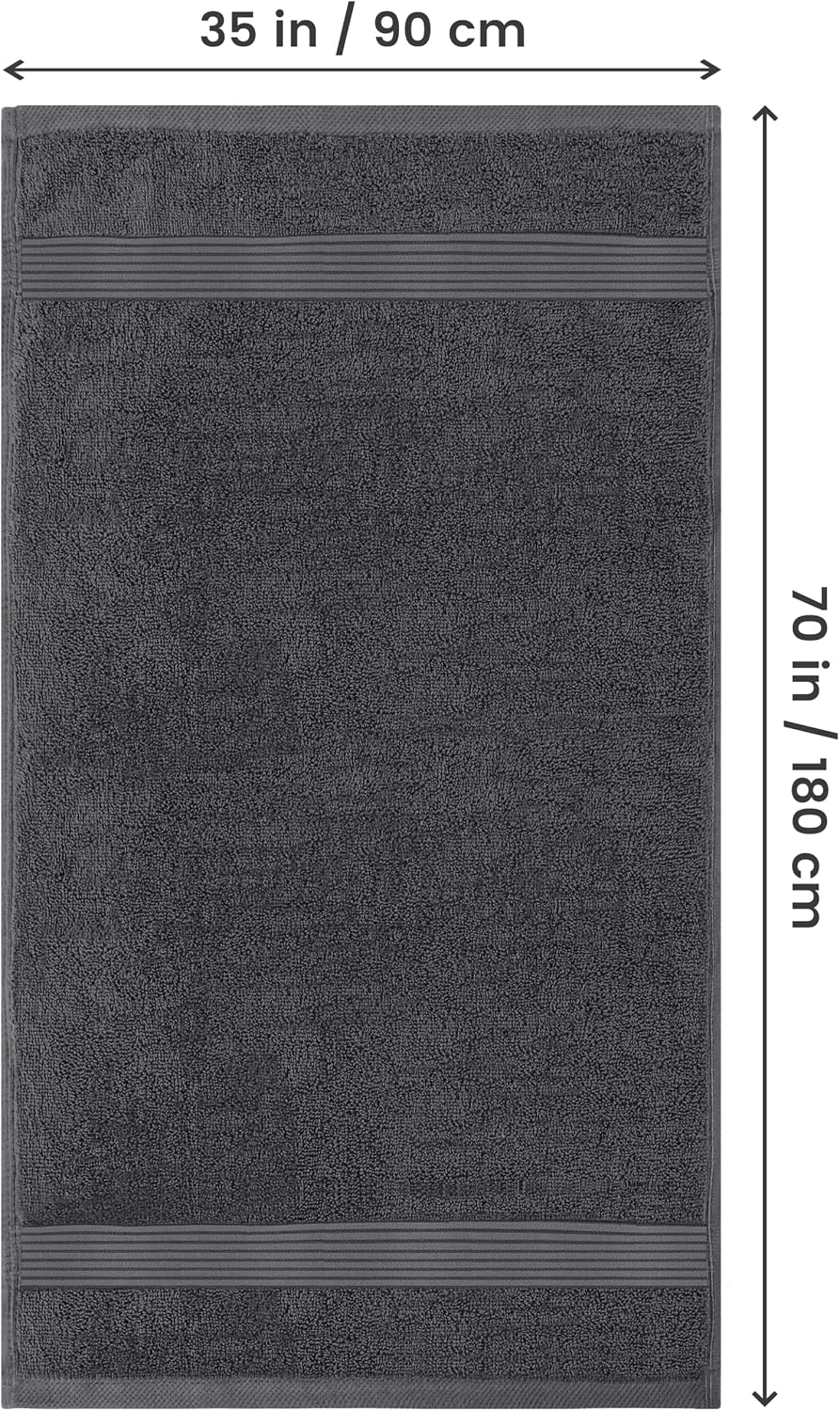 Utopia Towels Extra Large Bath Sheets, 2 Pack, 35x70 in, Cotton, Grey